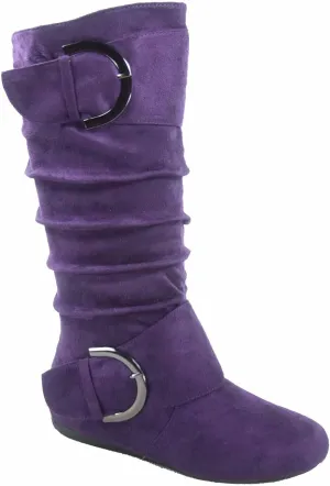 TOP Moda Bank-81 Women's Fashion Round Toe Flat Heel Zipper Buckle Slouchy Mi.