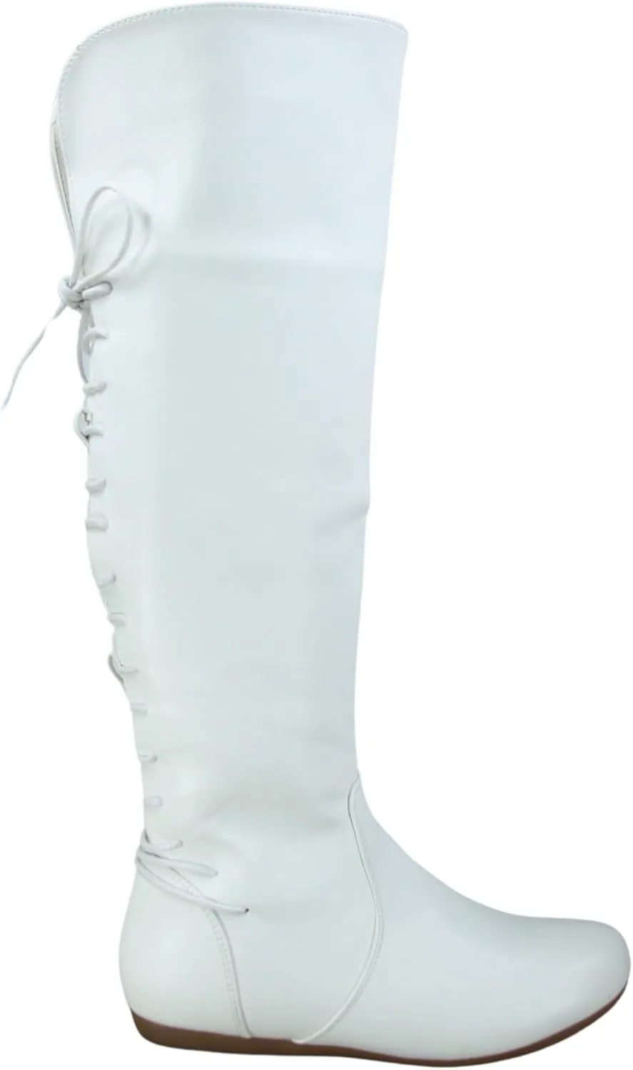 TOP Moda Night-76 Women's Mid Calf Round Toe Buckle Slouched Flat Boots