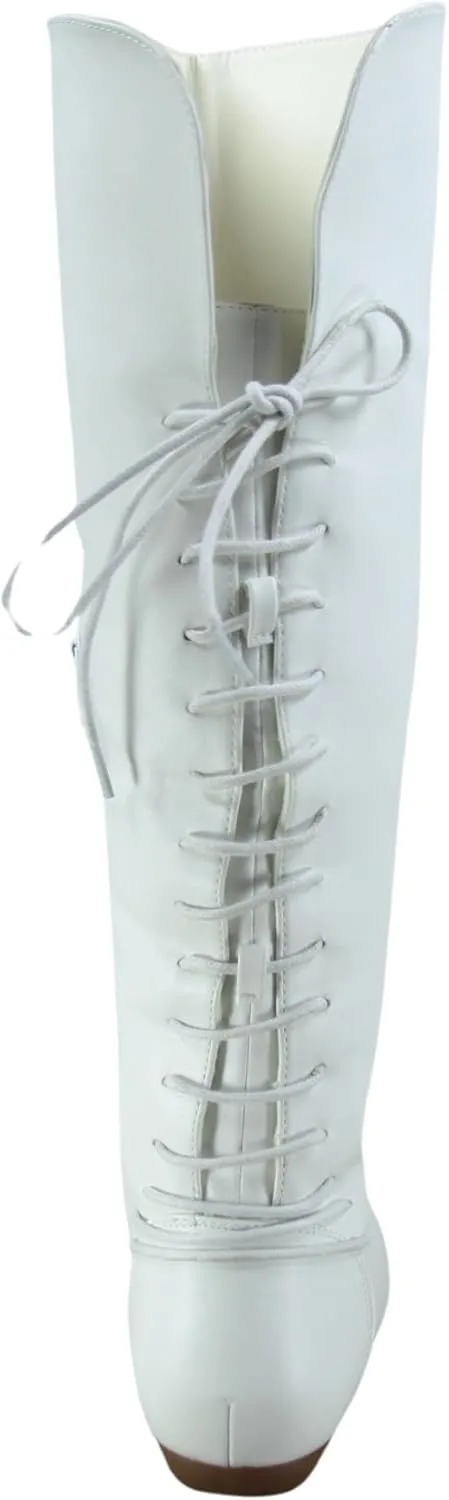 TOP Moda Night-76 Women's Mid Calf Round Toe Buckle Slouched Flat Boots