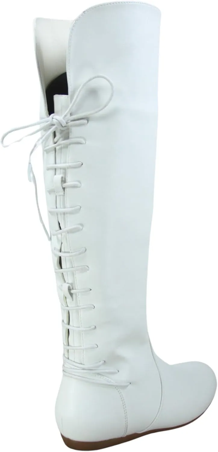 TOP Moda Night-76 Women's Mid Calf Round Toe Buckle Slouched Flat Boots