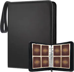 Trading Card Binder 4 Pocket,Double-Sided Pages for 400 Cards, PU Cover Collectible Trading Card Albums for Anime Cards,Game Cards,Sport Cards.