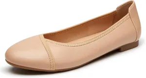 Trary Flats for Women Mary Jane Shoes Women Round Toe Ballet Flats Dress Shoes Casual Comfortable PU Leather Slip on Loafers