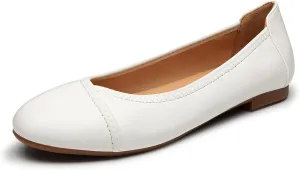 Trary Flats for Women Mary Jane Shoes Women Round Toe Ballet Flats Dress Shoes Casual Comfortable PU Leather Slip on Loafers