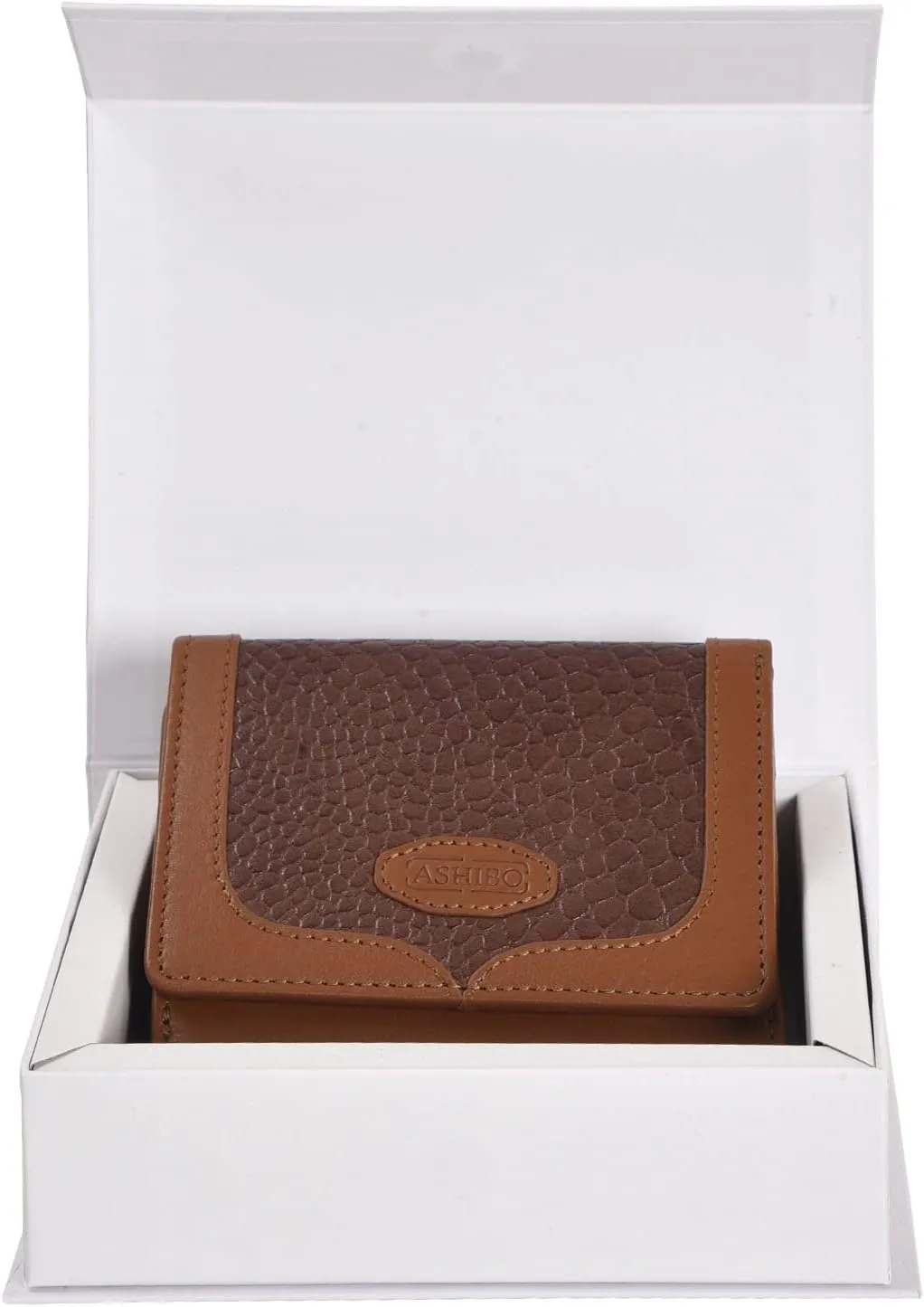 Tri Fold Nappa Flat Geniune Leather Large Capacity Croco Emobossed Printed Compact Wallet for Women With ID Windows Zipper Pocket Multipurpose Use Women Wallet