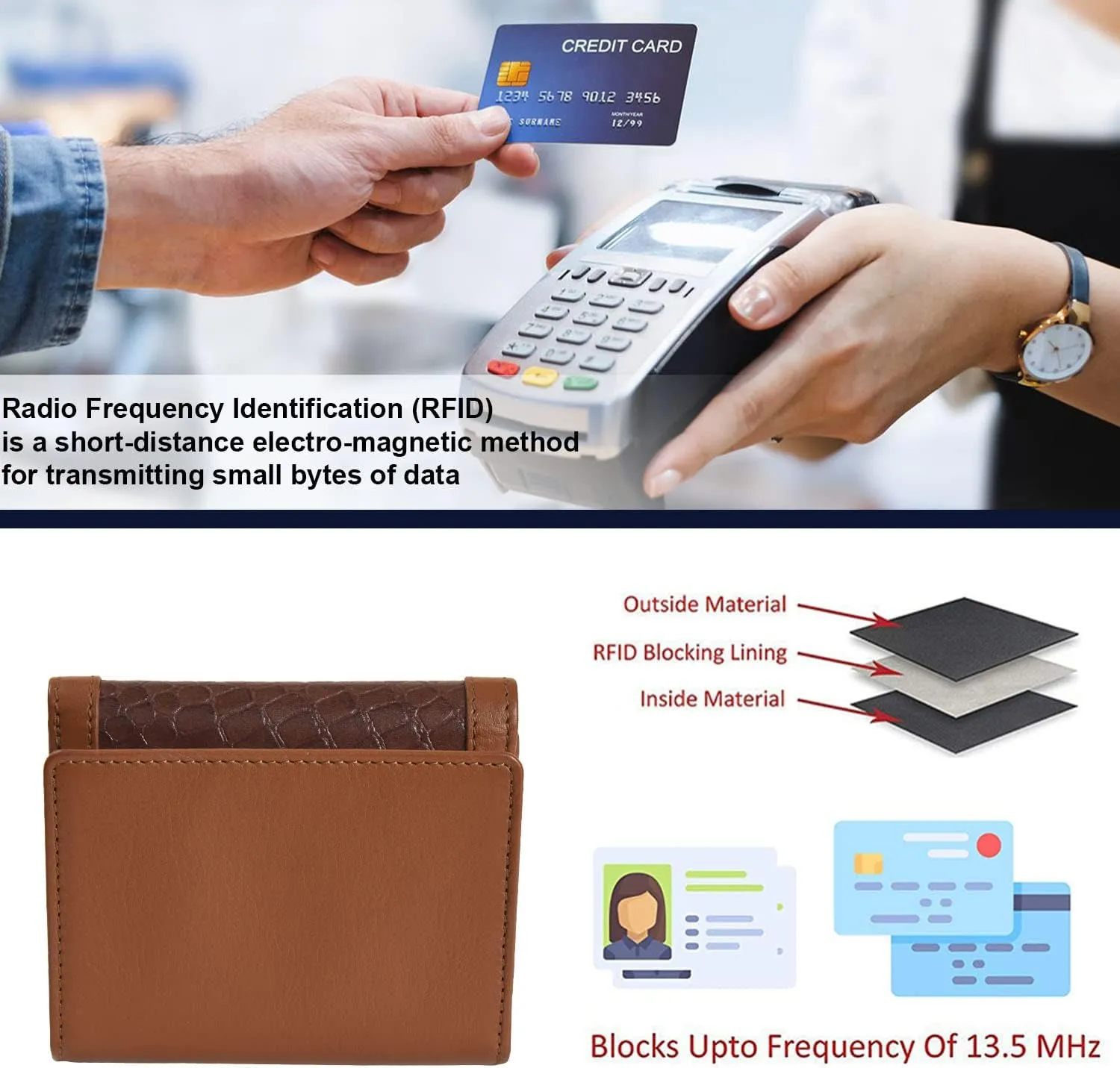 Tri Fold Nappa Flat Geniune Leather Large Capacity Croco Emobossed Printed Compact Wallet for Women With ID Windows Zipper Pocket Multipurpose Use Women Wallet