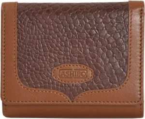 Tri Fold Nappa Flat Geniune Leather Large Capacity Croco Emobossed Printed Compact Wallet for Women With ID Windows Zipper Pocket Multipurpose Use Women Wallet