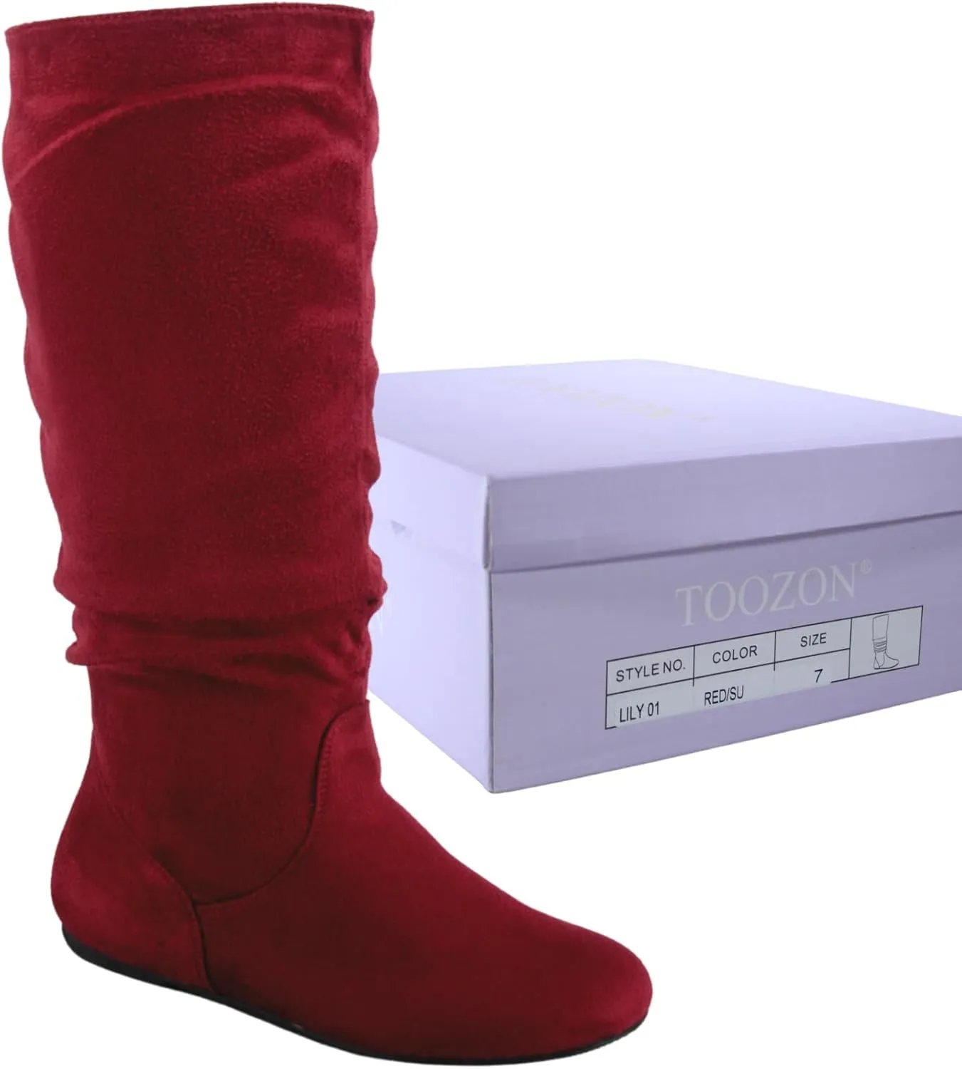 TZ Lily-01 Women's Pull Up Closed Round Toe Flat Heel Slouchy Mid-Calf Casual Boots