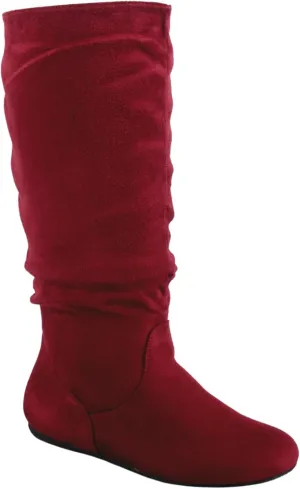 TZ Lily-01 Women's Pull Up Closed Round Toe Flat Heel Slouchy Mid-Calf Casual Boots