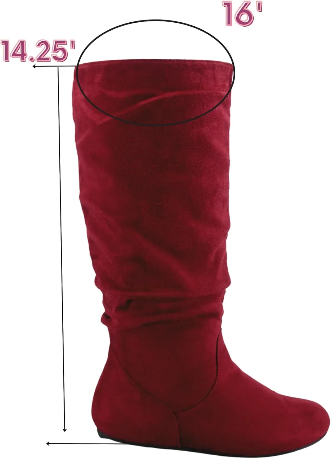 TZ Lily-01 Women's Pull Up Closed Round Toe Flat Heel Slouchy Mid-Calf Casual Boots