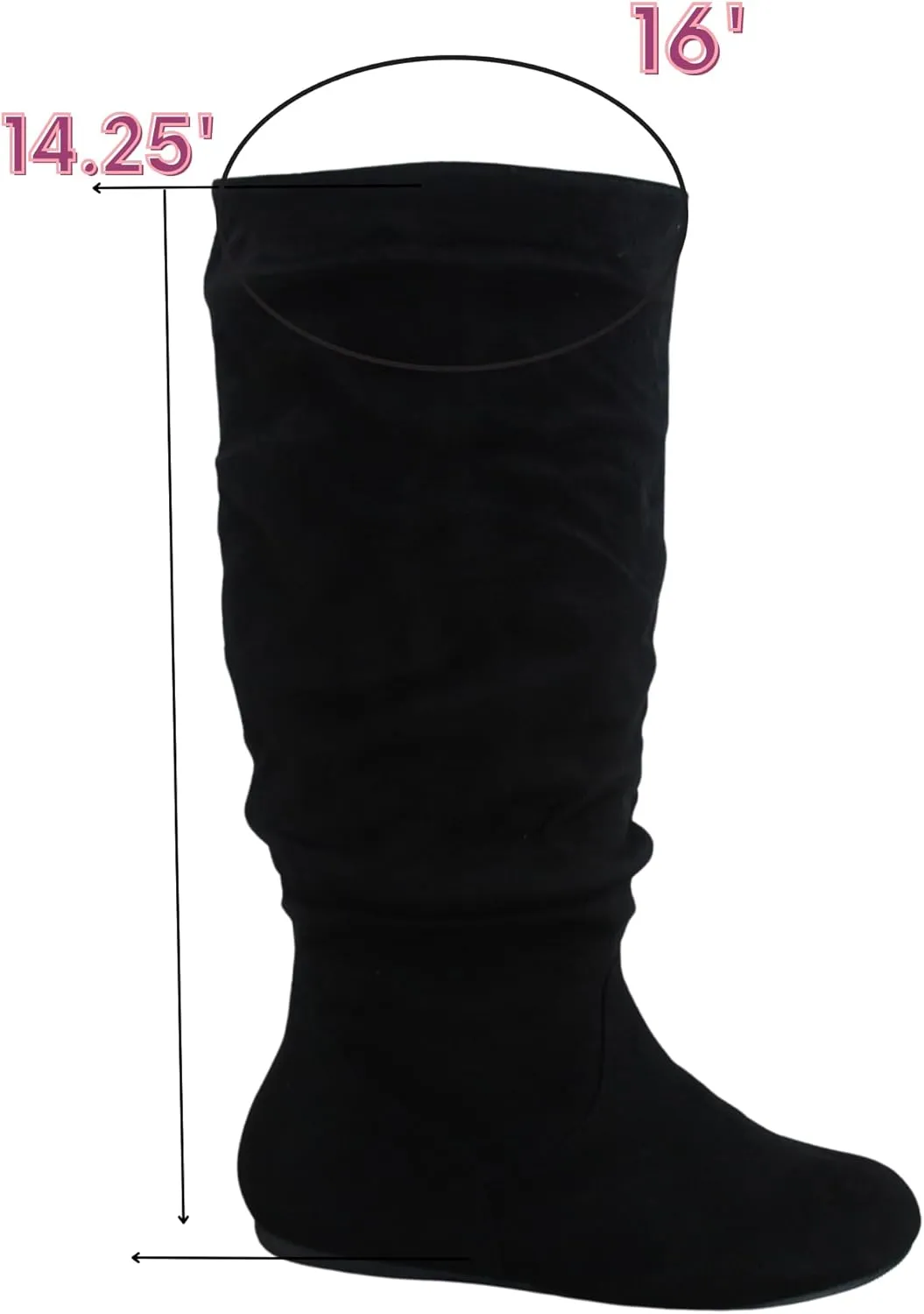 TZ Lily-01 Women's Pull Up Closed Round Toe Flat Heel Slouchy Mid-Calf Casual Boots