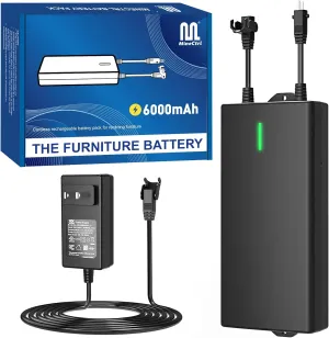 Universal Battery Pack for Reclining Furniture, ZBPOWER 6000mAh Wireless Couch Battery Pack Rechargeable for Power Recliner, Power Sofa, Sectional, and Lift Chair