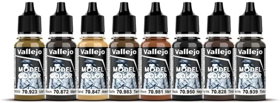 Vallejo - Model Color Effects Wood & Leather Set | Modeling Acrylic Paints | 8 Bottles x 18 ml (0.60 fl.oz.)