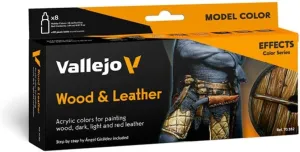 Vallejo - Model Color Effects Wood & Leather Set | Modeling Acrylic Paints | 8 Bottles x 18 ml (0.60 fl.oz.)