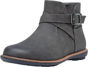 Vepose Womens 9005 Flat Ankle Boots, No Heel Round Toe Short Booties