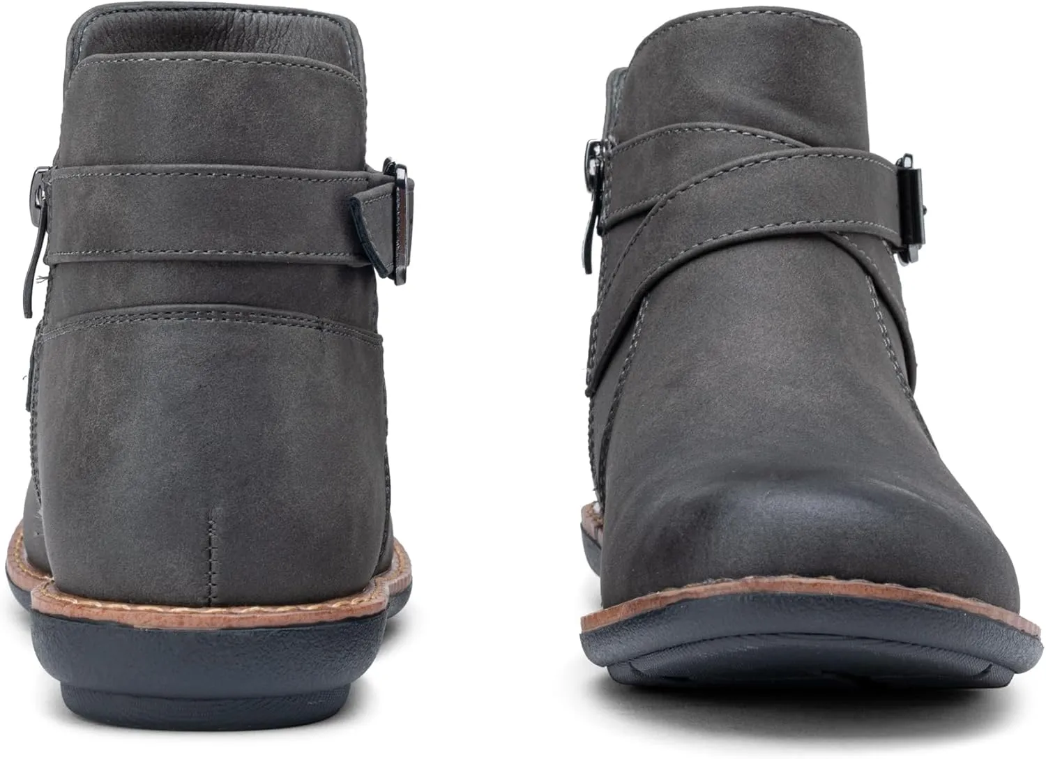 Vepose Womens 9005 Flat Ankle Boots, No Heel Round Toe Short Booties