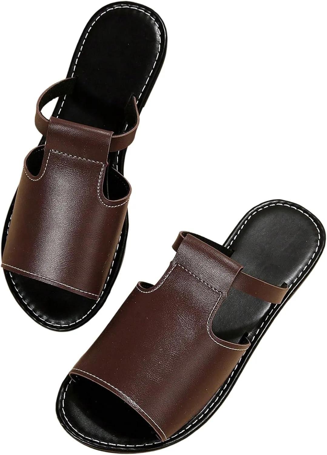 Verdusa Women's Cut Out Slide Sandals Open Toe Summer Flat Sandals Outdoor Shoes