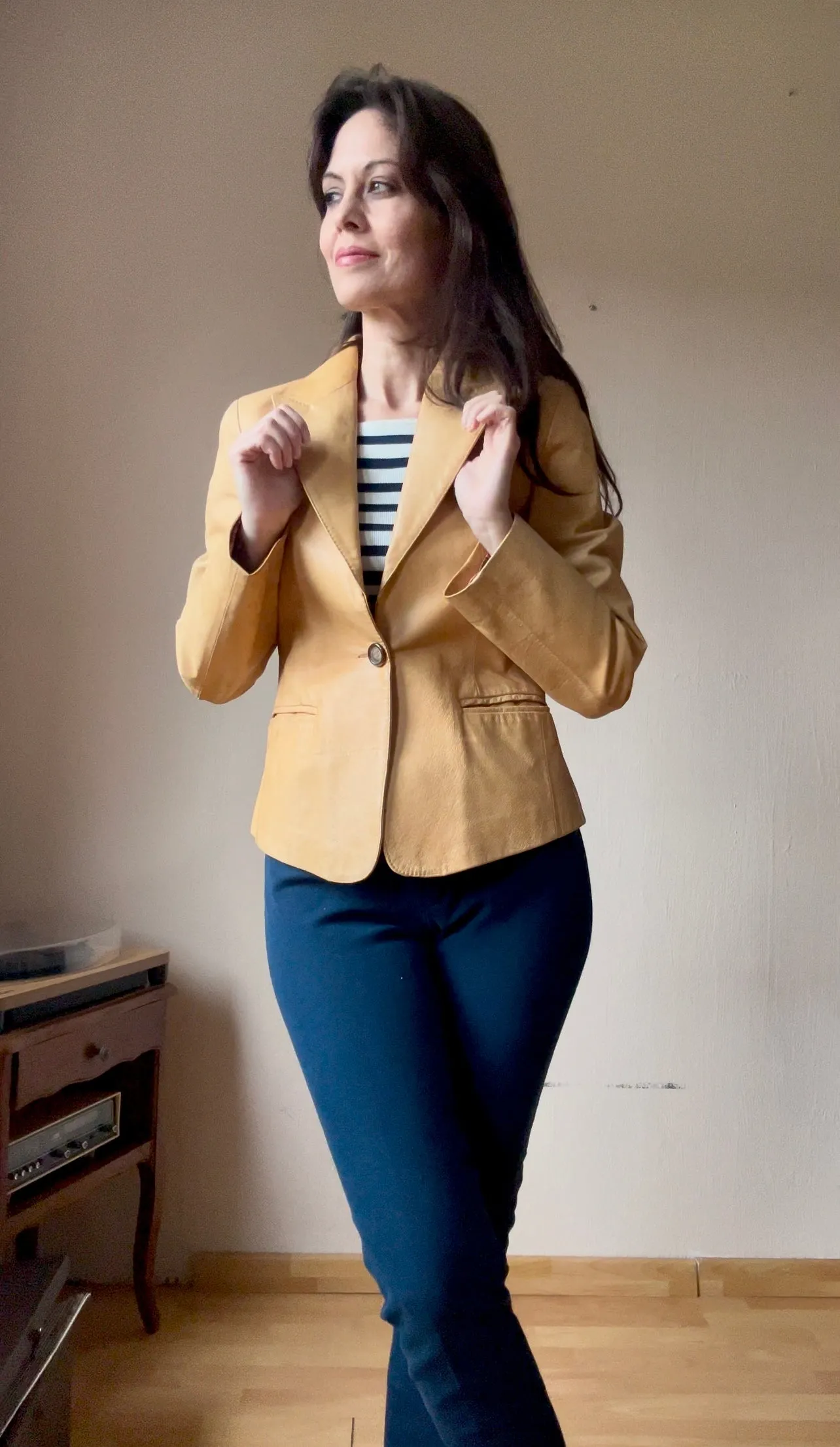 Vintage leather blazer (M)