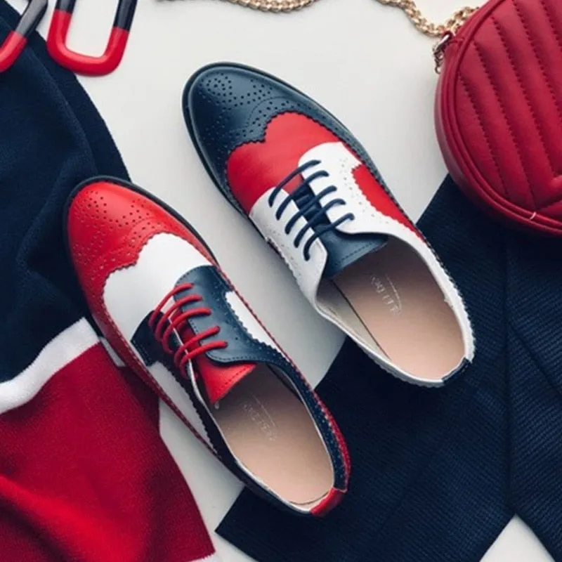 Vintage Mismatch Oxford Brogues Shoes