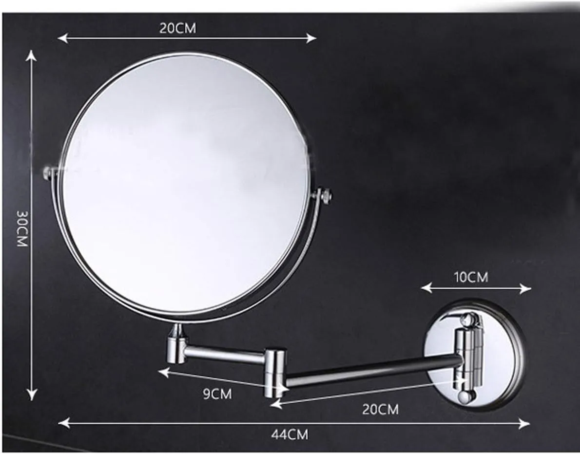 Wall Mounted Makeup Mirror, Round Makeup Mirror with 3X Magnification,Double Sided Vanity Magnifying Mirror 8 Inch,360 Rotation Portable, for Makeup, Shaving, Facial Care