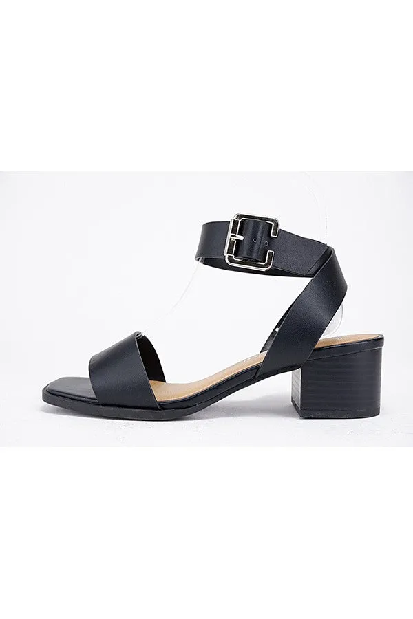 WIDE FIT OPEN TOE, ANKLE STRAP, CASUAL, BLOCK HEELS