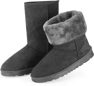 Winter Boots for Women Classic Waterproof Snow Boots Warm Mid-Calf Fur Boot