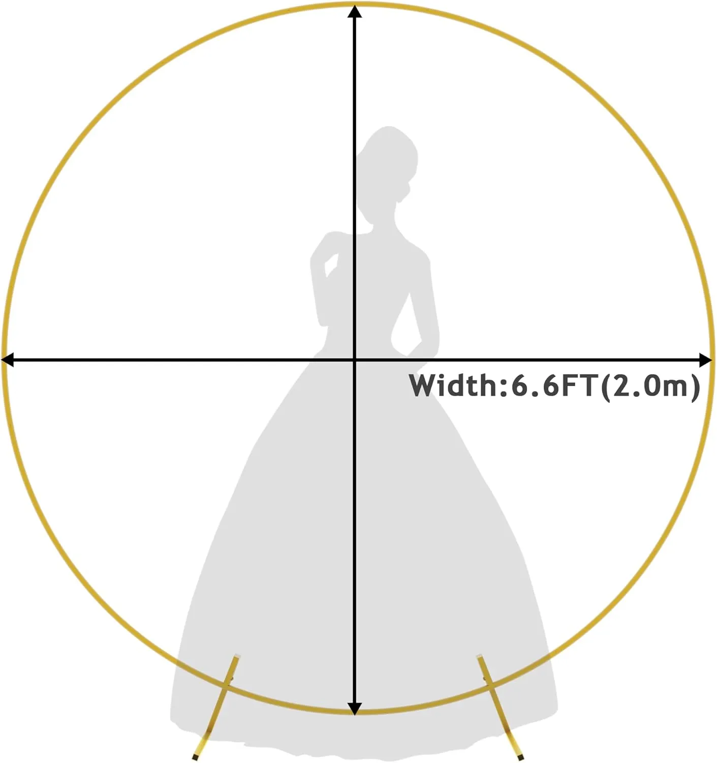 Wokceer Round Arch Backdrop Stand 6.6FT Gold Circle Balloon Arch Frame Stand Metal Wedding Arch Stand for Wedding Birthday Party Bridal Shower Anniversary Ceremony Decoration