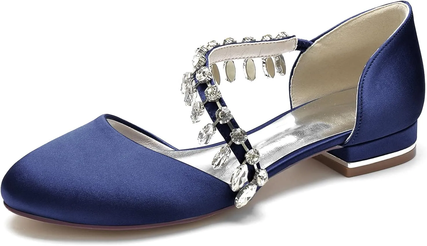 Women's Casual Flats Round Toe Satin Comfort Wedding Pumps Evening Bridal Party Dress Flat Shoes
