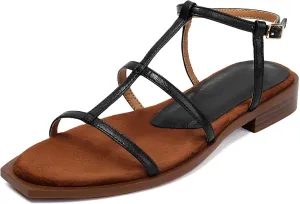Women's Comfortable Low Heel Summer Open Toe Strappy Flat Gladiator Sandals