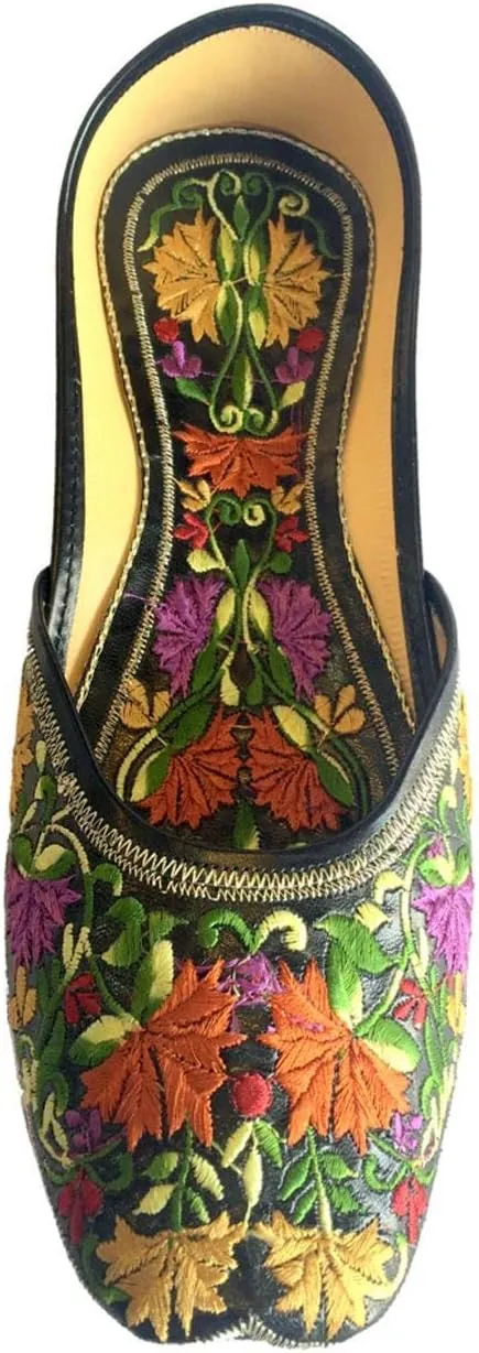 Womens Indian Traditional Khussa Shoes Phulkari Jutti Mojari