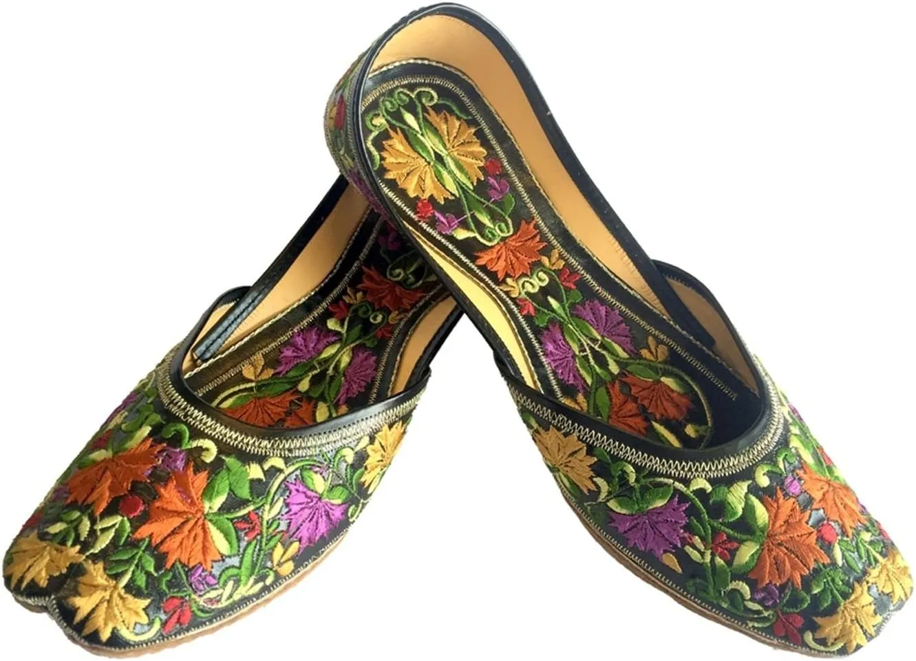 Womens Indian Traditional Khussa Shoes Phulkari Jutti Mojari