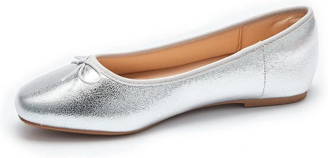 Women's Round Toe Ballet Flats Comfortable Bow Dressy Flats Shoes for Women