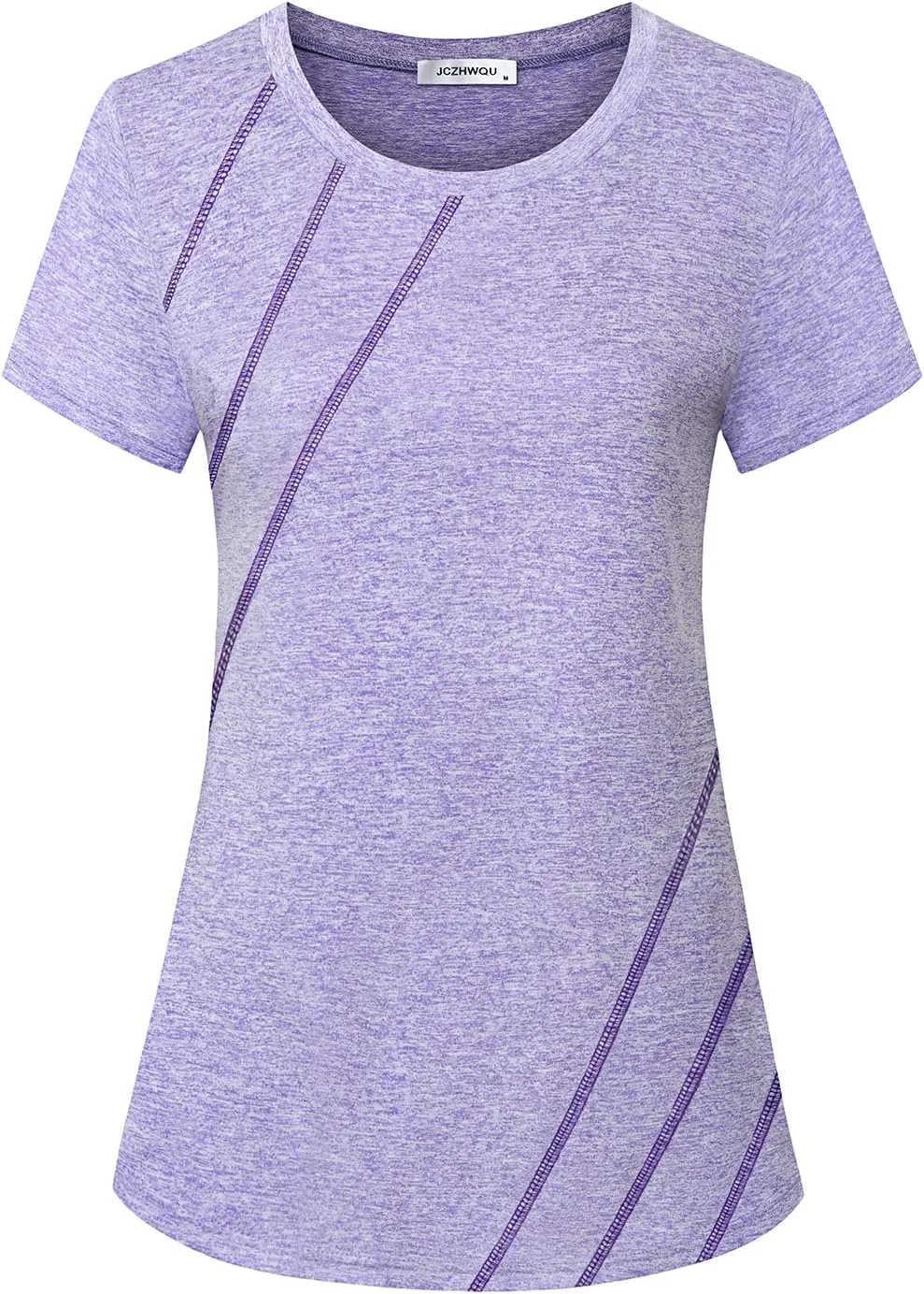 Women's Short Sleeve Round Neck Loose Fitting Athletic Yoga Shirt