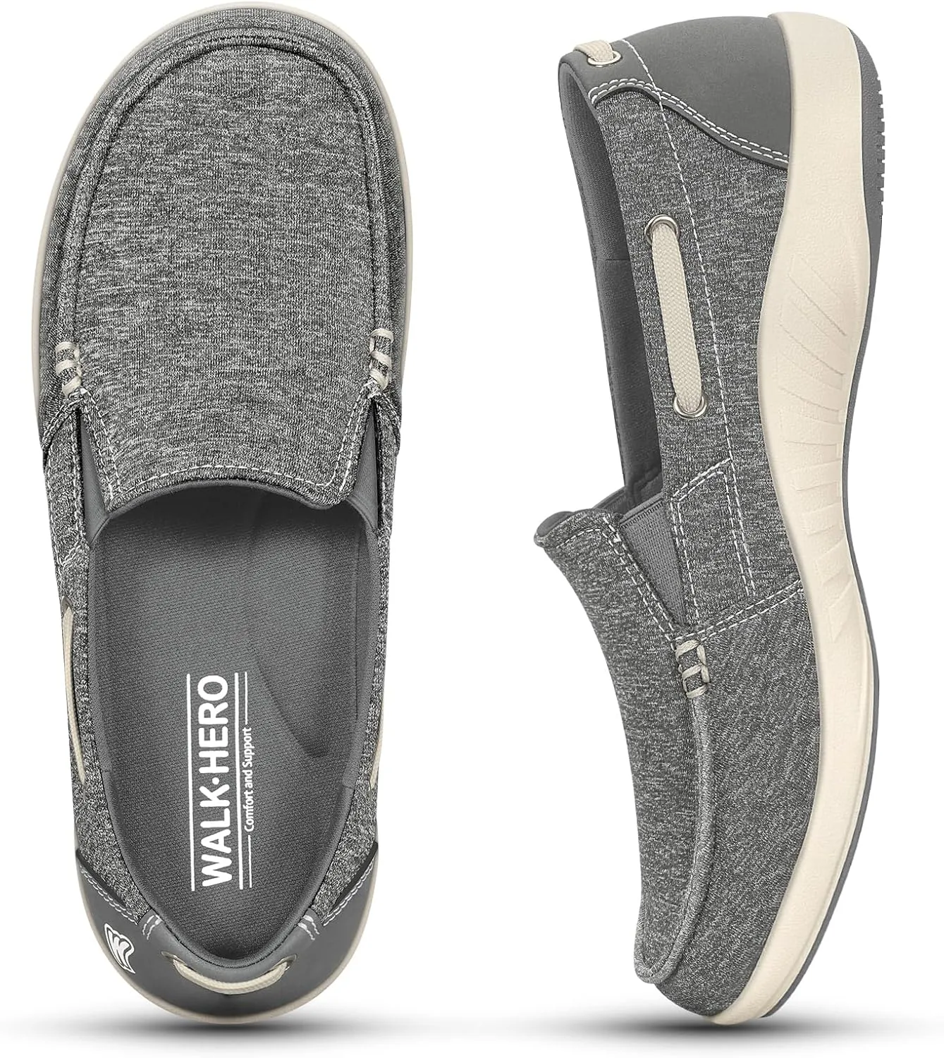 Womens Slip On Shoes - Casual Boat Loafer Shoes for Women with Arch Support - Orthopedic Walking Sneakers for Plantar Fasciitis