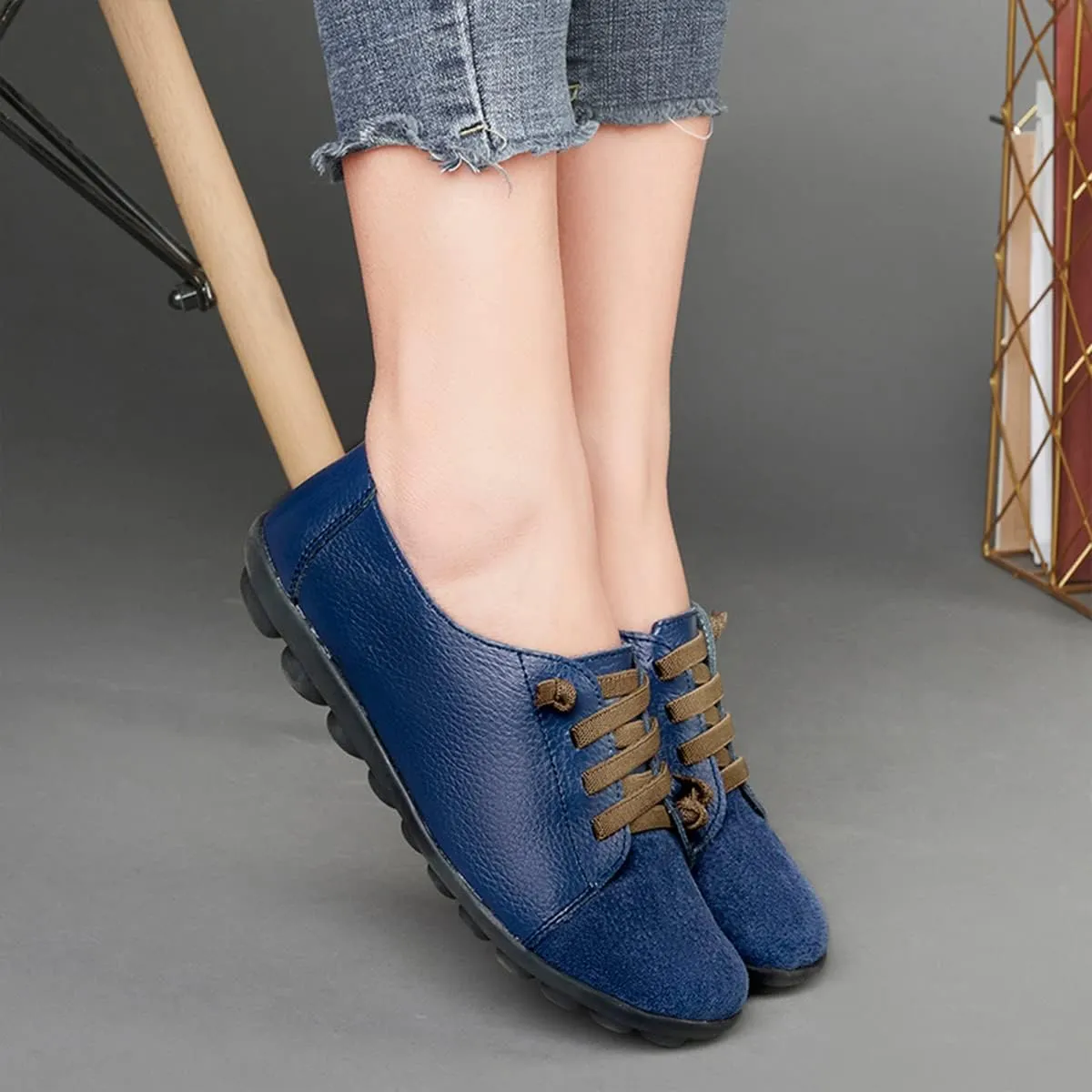 Women's Sneakers Non Slip Shoes Casual Shoes,Lace up Shoes Leather
