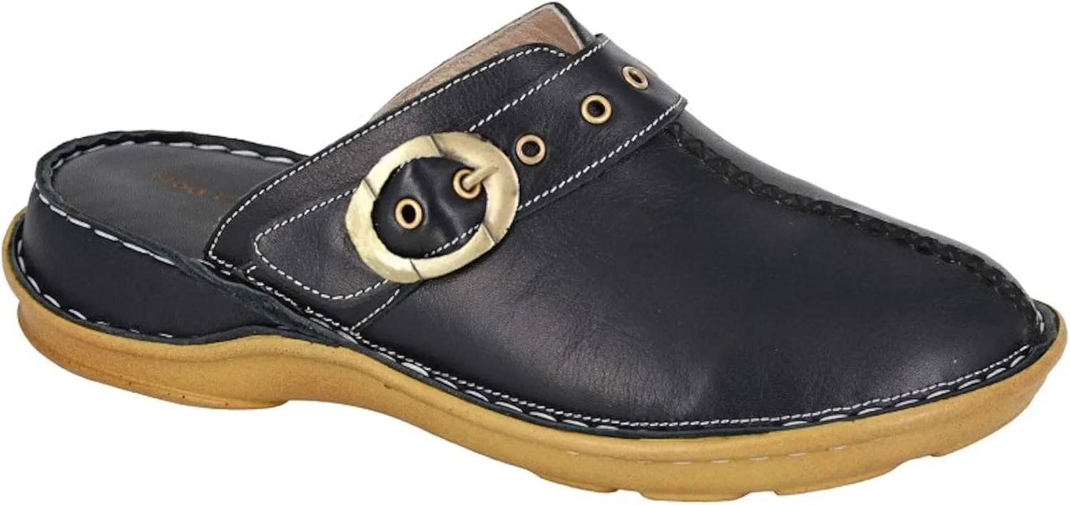 Womens/Ladies Softie Leather Mules