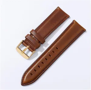yaoqijie Genuine Leather Watch Band Rose Gold Clasp Black Brown Bracelet 18mm 20mm 22mm Quick Release Leather Watch Strap Watch Wristband lasting