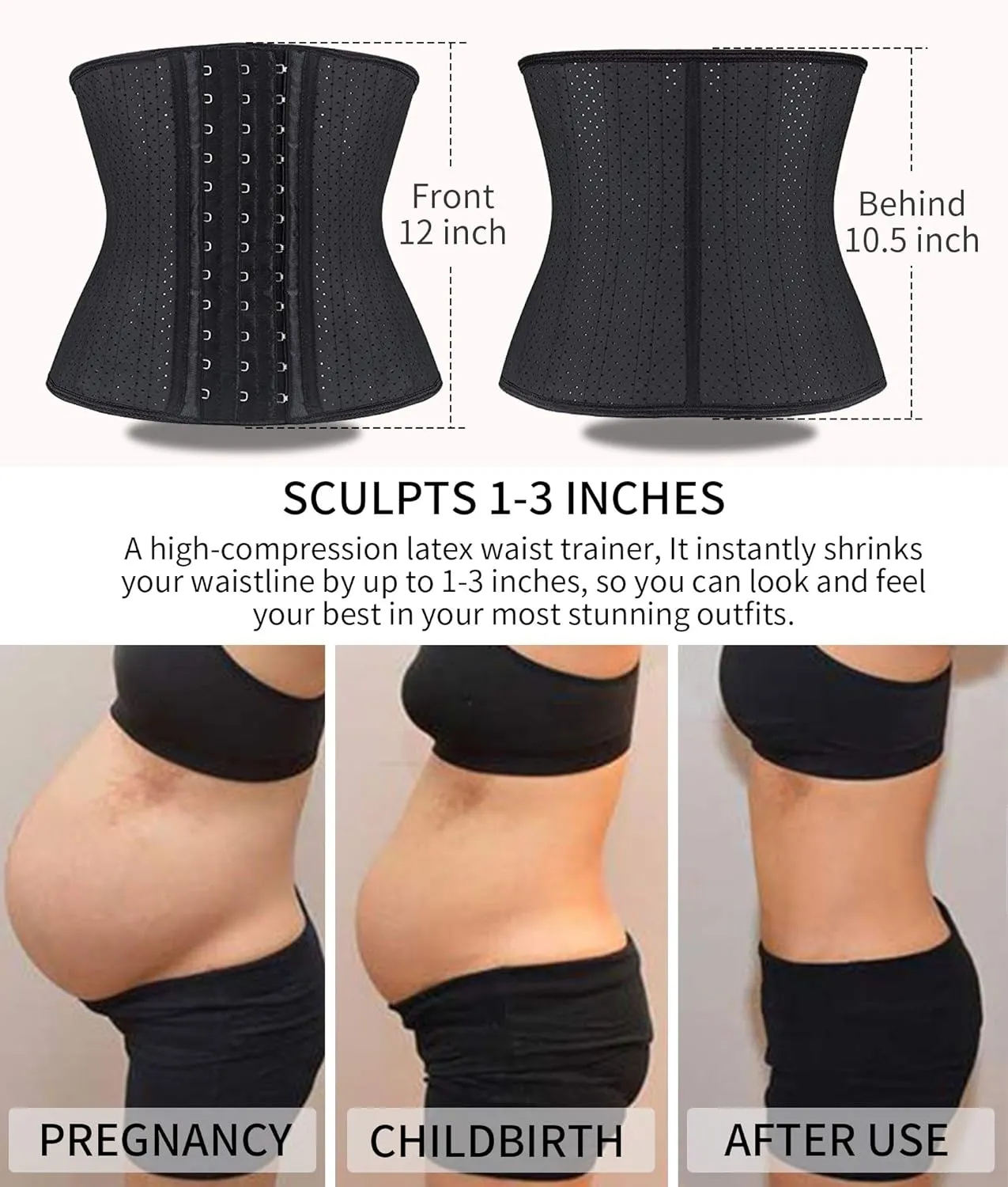 YIANNA Waist Trainer for Women Latex Underbust Waist Cincher Corset Sport Girdle Hourglass Body Shaper
