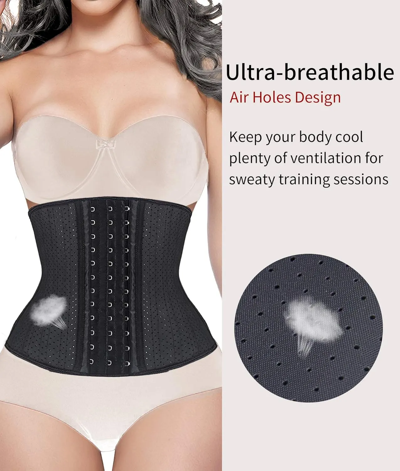 YIANNA Waist Trainer for Women Latex Underbust Waist Cincher Corset Sport Girdle Hourglass Body Shaper