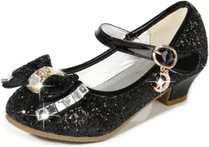 YING LAN Girl's Princess Cosplay Performance Shoes Sequins Wedding Party Dress Shoes Low Heeled Mary Jane