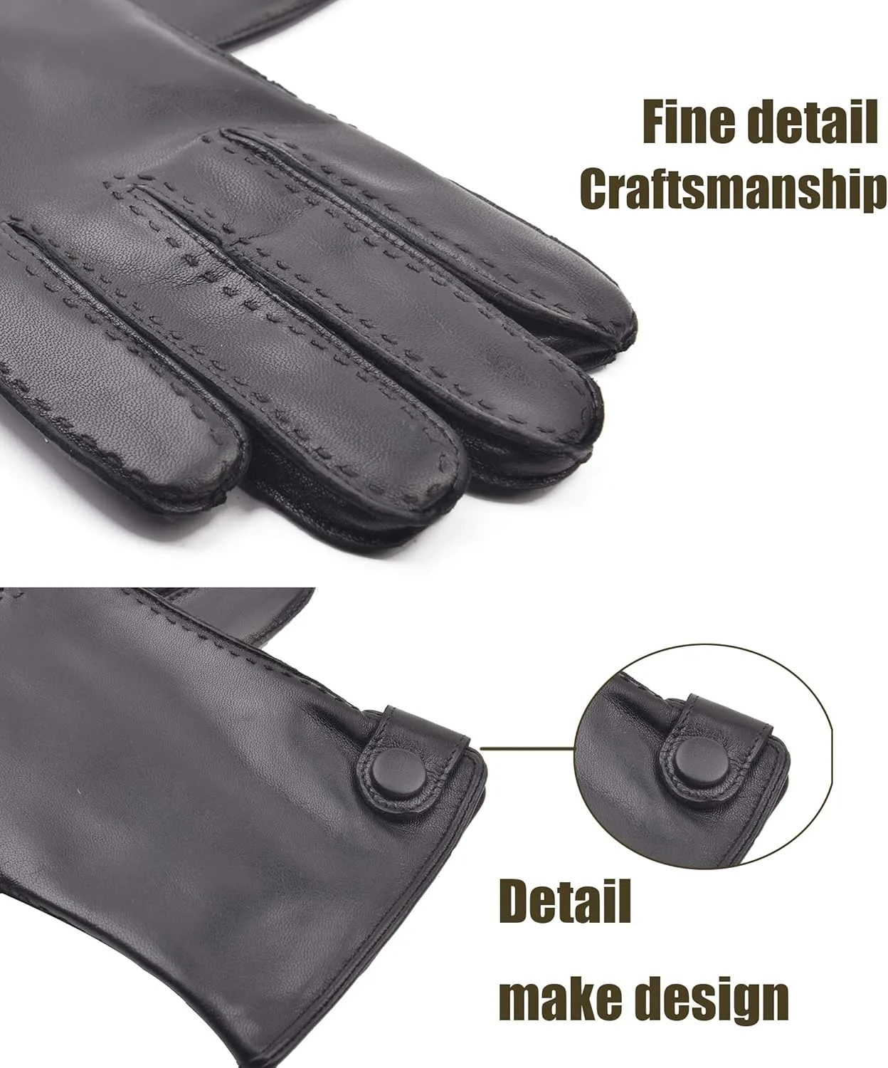 YISEVEN Men's Lambskin Leather Gloves