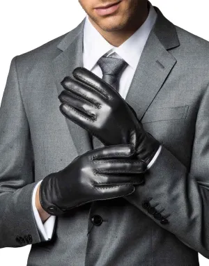 YISEVEN Men's Lambskin Leather Gloves