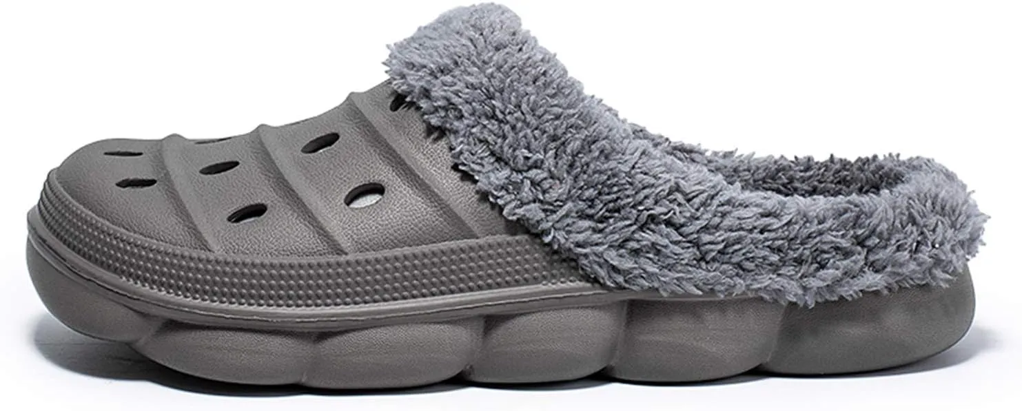 YUKTOPA Unisex Garden Clogs House Slippers Fur Lined Winter Breathable Walking Garden Shoes Warm Non-Slip Mule Footwear